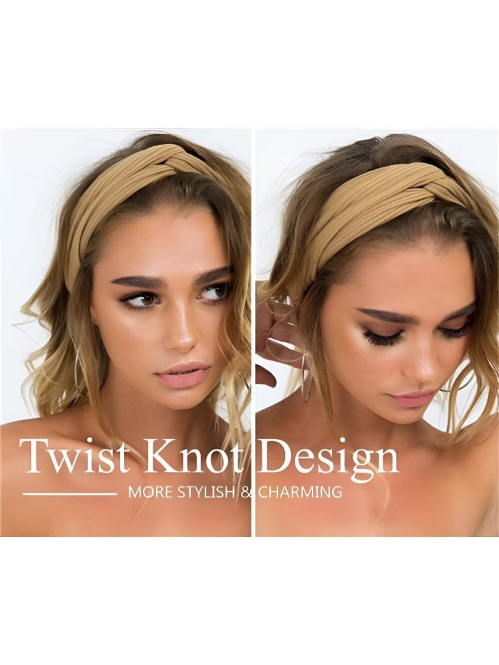 Headbands for Women Twist Knotted Boho Stretchy Hair Bands for Girls 8Pcs